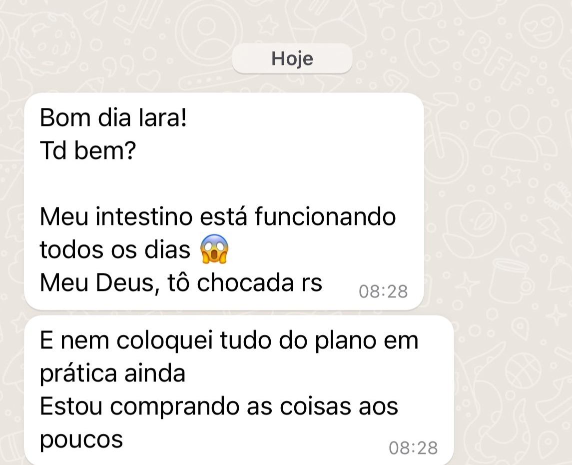 Depoimento sobre intestino que voltou a funcionar